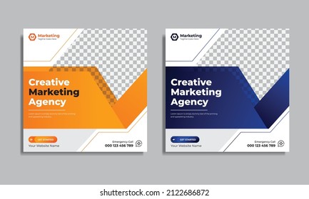 Kreative Social-Media-Post für digitale Marketingwerbung Vorlage für Premium-Vektorgrafik