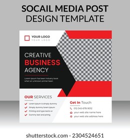 Creative corporate social media post design template for grow business 