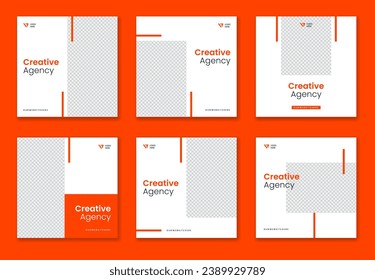 Creative corporate social media post template, unique shape and pattern business post design, colorful square online vector design