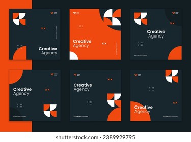 Creative corporate social media post template, unique shape and pattern business post design, colorful square online vector design