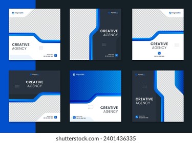 Creative corporate social media post design bundle, set of editable template for business