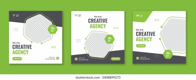 Creative Corporate social media post bundle, business template collection, set of digital marketing vector square advertisement