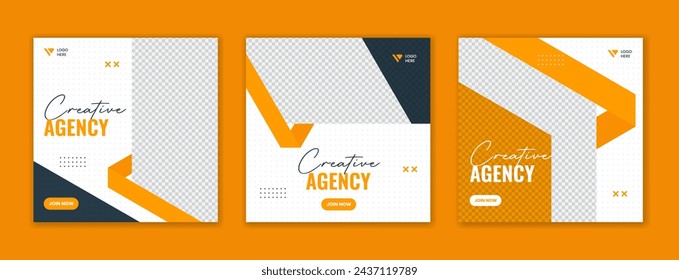 Diseño creativo de medios sociales corporativos, diseño de cuadrado en línea de negocios. Plantilla de vector abstracto 