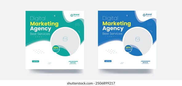Plantilla creativa de agencia de marketing de diseño de publicaciones de redes sociales corporativas