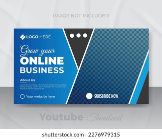 Creative corporate social media web banner and youtube thumbnail template, Youtube live stream video thumbnail for marketing agency video thumbnail