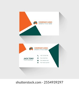 Creative and corporate sports style business card template design for sports lovers.