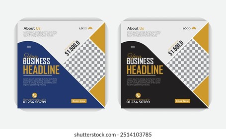 Design de cartaz ou banner quadrado, criativo, corporativo, elegante e minimalista para sua empresa. Projeto de postagem de mídia social imobiliária ou modelo de banner quadrado, projeto de banner quadrado de venda doméstica.