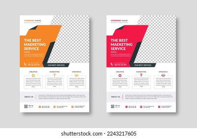 Creative corporate trendy unique business professional marketing agency modern simple leaflet flyer design for attractive business poster layout, business minimal abstract advertising vector template.