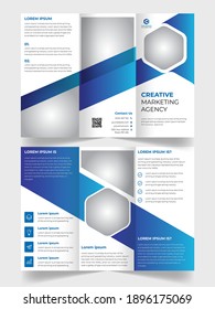 Creative corporate tri-fold, brochure, flyer, annual report vector template design for company and creative agency
