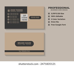 Creative Corporate and Unique Business Card Design Project. Professional Two Sided Elegant Business Card Design.Elegant Corporate Visiting Card Design.