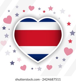 Creative Costa Rica Flag Heart Icon
