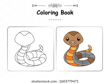 Creative Cottonmouth Coloring Animal Illustration