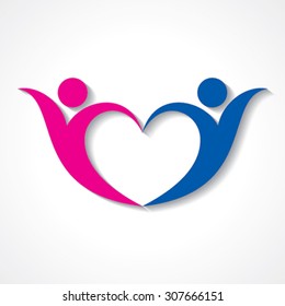 creative couple icon or happy valentine day design vector