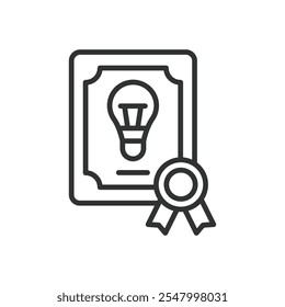 Creative courses certificate, icon in line design. Creative, courses, certificate, design, education, achievement, diploma on white background vector. Creative courses certificate editable stroke icon - Powered by Shutterstock - Get 15% off with code: PIKWIZARD15