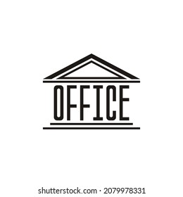 Creative Courthouse Bank Office Government Building Logo Design Template Element