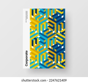 Creative Cover A4 Design Vektorvorlage. Helles Mosaik formt das Plakatlayout.