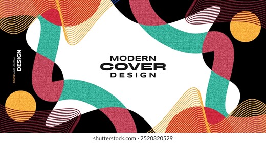 Plantilla de diseño creativo de portada o Anuncio con estilo moderno y mínimo para identidad, marca, publicidad o promoción. Diseño de diseño Abstractas con Elementos dinámicos y coloridos