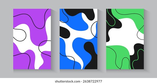 creative cover banner and flayer background. Simple soft light backdrop on blue, purple, green, white, and yellow. Minimalist style cover template design for poster, social post and cover book.	
