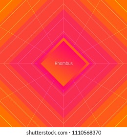 Creative cover with blend gradient and web. Square format. Color button with a geometric blend stroke grid.