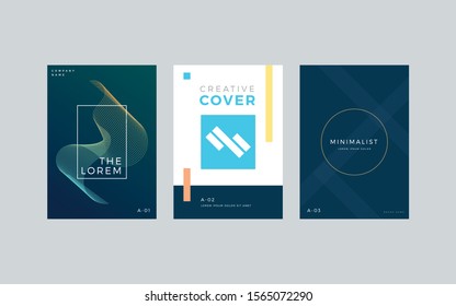 Creative cover of brochure template set. Minimalist and elegant style flyer background.
