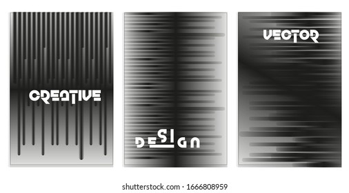 Creative cover design abstract gradient set template. Vector illustration