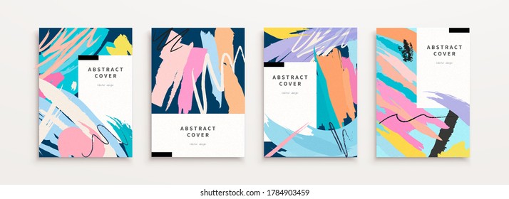 Creative cover design with colorful paint brush strokes and scribble lines, applicable to poster, flyer, and party invitation