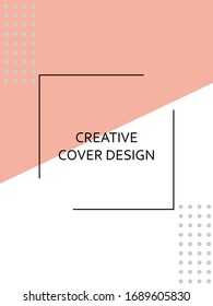 Creative cover design with coral color inserts. Corporate banner with stylish geometric shapes. Letterhead with space for text with bright colors.