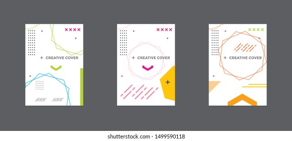 Creative cover design in Geometric style. minimal. can be used for backgrounds, banners, posters, leaflets, leaflets, web templates,