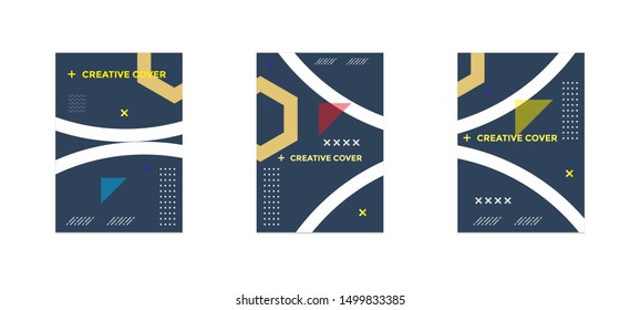 Creative cover design in Geometric style. minimal. can be used for backgrounds, banners, posters, leaflets, leaflets, web templates,