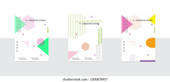 Creative cover design in Geometric style. minimal. can be used for backgrounds, banners, posters, leaflets, leaflets, web templates,