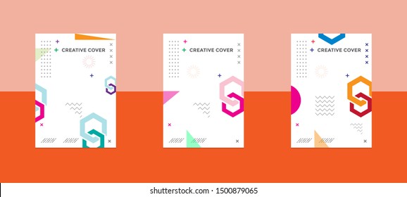 Creative cover design in Geometric style. minimal. can be used for backgrounds, banners, posters, leaflets, leaflets, web templates,