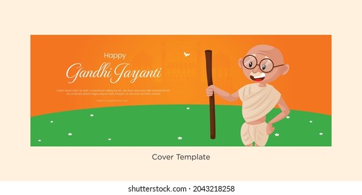 Creative cover design of happy Gandhi Jayanti template.