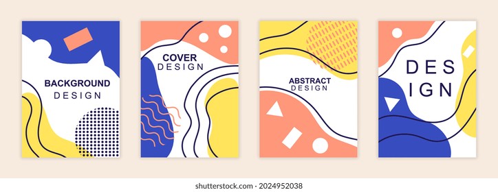 Creative cover design. Media banner for social projects. Working mockup for stories, design elements, posts, website and presentation. Abstract vector collection isolated on light background