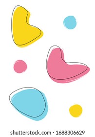 Creative cover design with multi-colored shapes on a white background. Advertising banner with stylish geometric shapes. Letterhead with space for text with bright colors.