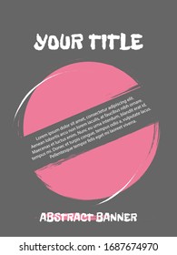 Creative cover design with red inserts on a gray background. Advertising banner with stylish geometric shapes. Letterhead with space for text with bright colors.