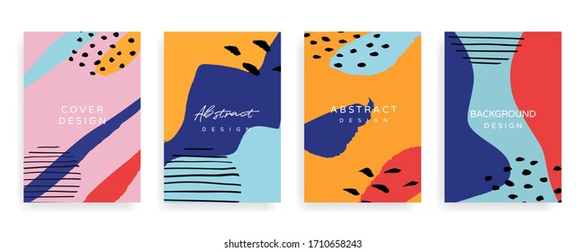 creative cover design. Social media banner template. Editable mockup for stories, post, blog, sale and  promotion. Abstract modern coloured shapes, line arts background design for web and mobile app.