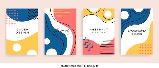 creative cover design. Social media banner template. Editable mockup for stories, post, blog, sale and  promotion. Abstract modern coloured shapes, line arts background design for web and mobile app.