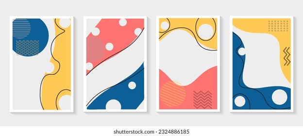 creative cover design. Social media banner template. Editable mockups for stories, posts, blogs, sales and promotions. Abstract modern colored shapes, line art background design for web and mobile app
