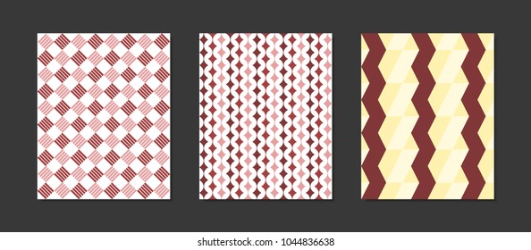 Creative Cover Design Templates Set. Abstract Geometric Patterns in Ethnic Style. Mosaic Ornament. Cover Templates Set for Magazine, Presentation, Book, Card, Placard, Wrapping, Brochure, Wallpaper.