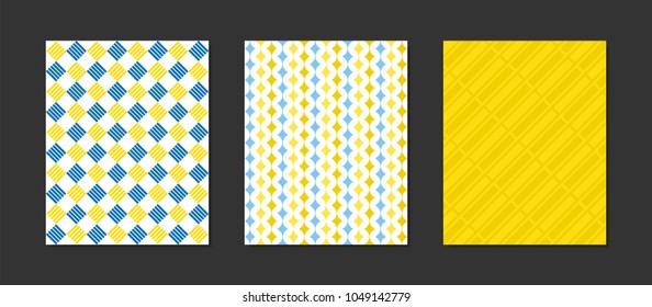 Creative Cover Design Templates Set. Abstract Geometric Patterns in Ethnic Style. Mosaic Ornament. Cover Templates Set for Magazine, Presentation, Book, Card, Placard, Wrapping, Brochure, Wallpaper.
