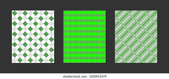 Creative Cover Design Templates Set. Abstract Geometric Patterns in Ethnic Style. Mosaic Ornament. Cover Templates Set for Magazine, Presentation, Book, Card, Placard, Wrapping, Brochure, Wallpaper.