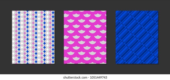 Creative Cover Design Templates Set. Abstract Geometric Patterns in Classic Style. Mosaic Ornament. Cover Templates Set for Magazine, Presentation, Book, Card, Placard, Wrapping, Brochure, Wallpaper.