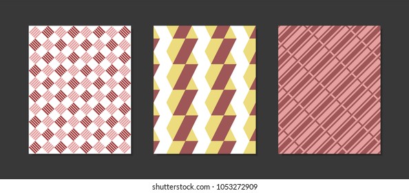 Creative Cover Design Templates Set. Abstract Geometric Patterns in Ethnic Style. Mosaic Ornament. Cover Templates Set for Magazine, Presentation, Book, Card, Placard, Wrapping, Brochure, Wallpaper.