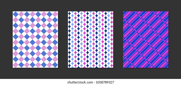 Creative Cover Design Templates Set. Abstract Geometric Patterns in Classic Style. Mosaic Ornament. Cover Templates Set for Magazine, Presentation, Book, Card, Placard, Wrapping, Brochure, Wallpaper.