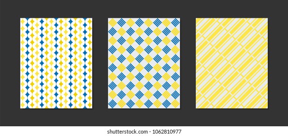 Creative Cover Design Templates Set. Abstract Geometric Patterns in Ethnic Style. Mosaic Ornament. Cover Templates Set for Magazine, Presentation, Book, Card, Placard, Wrapping, Brochure, Wallpaper.