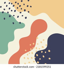 Creative cover design vector for Instagram story template. Social media posts. Square art template. Modern abstract pattern with organic shapes, elements, lines. Trendy pastel colors.