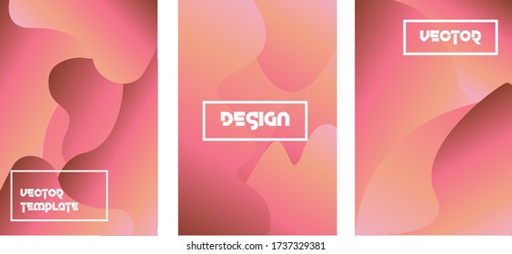 Creative cover design vector set template with geometric elements.  Gradient illustration with rose colors.