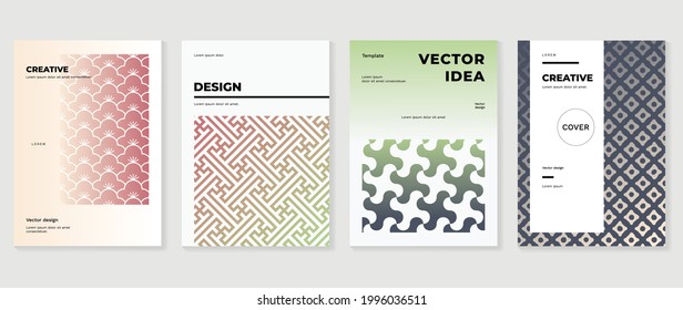 Creative cover design vector set. Watercolor book cover design, Abstract art design with colorful watercolor background. Can be use for poster, wall arts, magazine,  brochure , banner and website.