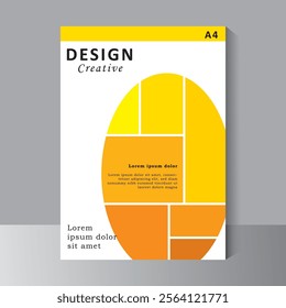 Creative cover design with yellow colour, layouts or posters concept in modern minimal style for corporate identity, branding, social media advertising, promo. Modern cover design template