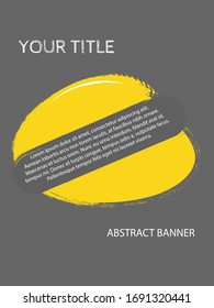 Creative cover design with yellow inserts on a gray background. Advertising banner with stylish geometric shapes. 
